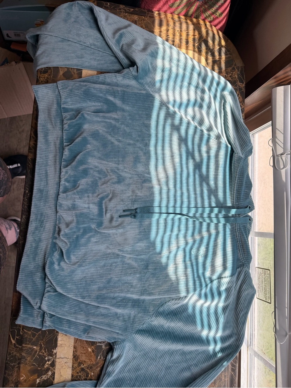 Victoria’s Secret Light Blue velour Cropped Pullover Hoodie